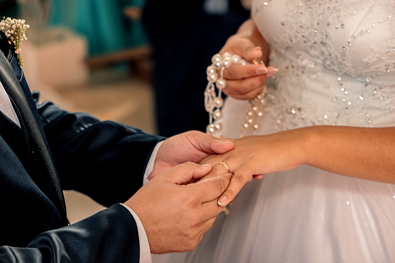 Noiva durante casamento